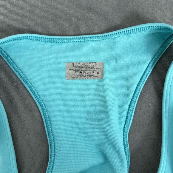 Athleta Tank Top Womens Medium Blue Racerback Empire Waist Workout Athleisure - Picture 7 of 9